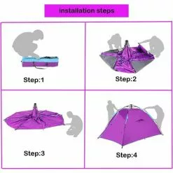 BAMNY Campingzelt Für Familien | Aufstellzelt Wasserdicht Winddicht | 2-3 Personen Zelt Tragbares Instant-Zelt Automatisches Zelt Für Camping Wandern Bergsteigen -Günstiges Partyzelte, Pergolas & Pavillons Geschäft 57335007 3