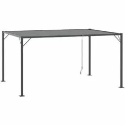 Outsunny Gartenpavillon Mit Lamellendach, Grau, 4 X 3 X 2 M