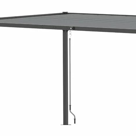 Outsunny Gartenpavillon Mit Lamellendach, Grau, 4 X 3 X 2 M 5 Outsunny Gartenpavillon Mit Lamellendach, Grau, 4 X 3 X 2 M – Bild 5