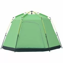 Outsunny Campingzelt Für 6 Personen, Schnellöffnend, Grün+Schwarz, 320 X 320 X 180 Cm