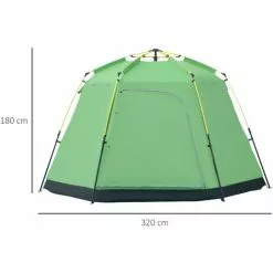 Outsunny Campingzelt Für 6 Personen, Schnellöffnend, Grün+Schwarz, 320 X 320 X 180 Cm -Günstiges Partyzelte, Pergolas & Pavillons Geschäft 57370835 3