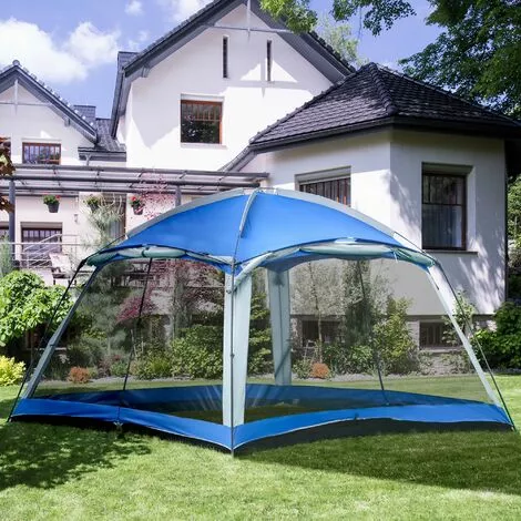Outsunny Campingzelt Für 8 Pers., Mit Tragetasche, Blau, 3,6 X 3,6 X 2 M 2 Outsunny Campingzelt Für 8 Pers., Mit Tragetasche, Blau, 3,6 X 3,6 X 2 M – Bild 2