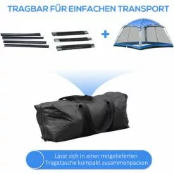 Outsunny Campingzelt Für 8 Pers., Mit Tragetasche, Blau, 3,6 X 3,6 X 2 M 8 Outsunny Campingzelt Für 8 Pers., Mit Tragetasche, Blau, 3,6 X 3,6 X 2 M -Günstiges Partyzelte, Pergolas & Pavillons Geschäft 57370848 4