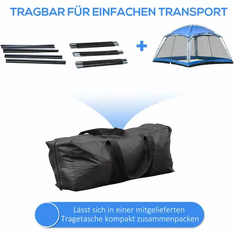 Outsunny Campingzelt Für 8 Pers., Mit Tragetasche, Blau, 3,6 X 3,6 X 2 M 4 Outsunny Campingzelt Für 8 Pers., Mit Tragetasche, Blau, 3,6 X 3,6 X 2 M – Bild 4