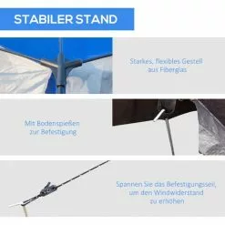 Outsunny Campingzelt Für 8 Pers., Mit Tragetasche, Blau, 3,6 X 3,6 X 2 M 9 Outsunny Campingzelt Für 8 Pers., Mit Tragetasche, Blau, 3,6 X 3,6 X 2 M -Günstiges Partyzelte, Pergolas & Pavillons Geschäft 57370848 5