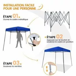 Yaheetech Pavillon Wasserdicht Deckfläche 3x3 M, Pop-Up Faltpavillon Gartenzelt Mit 4 Sandsäcken Und Tragetasche Auf Rädern, Geeignet Für Camping, Hochzeiten Im Freien, Gartenpartys, Blau 7 Yaheetech Pavillon Wasserdicht Deckfläche 3x3 M, Pop-Up Faltpavillon Gartenzelt Mit 4 Sandsäcken Und Tragetasche Auf Rädern, Geeignet Für Camping, Hochzeiten Im Freien, Gartenpartys, Blau -Günstiges Partyzelte, Pergolas & Pavillons Geschäft 58817612 3