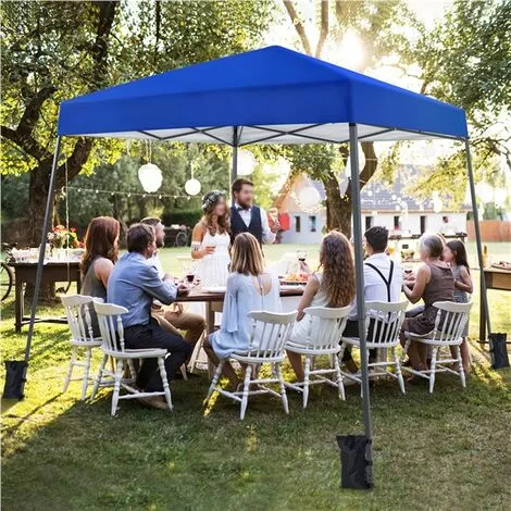 Yaheetech Pavillon Wasserdicht Deckfläche 3x3 M, Pop-Up Faltpavillon Gartenzelt Mit 4 Sandsäcken Und Tragetasche Auf Rädern, Geeignet Für Camping, Hochzeiten Im Freien, Gartenpartys, Blau 5 Yaheetech Pavillon Wasserdicht Deckfläche 3x3 M, Pop-Up Faltpavillon Gartenzelt Mit 4 Sandsäcken Und Tragetasche Auf Rädern, Geeignet Für Camping, Hochzeiten Im Freien, Gartenpartys, Blau – Bild 5