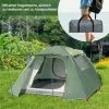 COSTWAY 4 Personen Campingzelt Mit Vordach, Doppelschicht Und Fenster, Kuppelzelt Winddicht, Camping Tent Wurfzelt Für Wandern, Im Freien