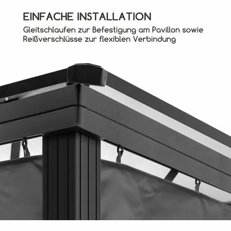 Blumfeldt Pantheon Solid Sky Pavillon-Seitenwände 3x3 4 Stück 140g/m² 4 Blumfeldt Pantheon Solid Sky Pavillon-Seitenwände 3x3 4 Stück 140g/m² – Bild 4