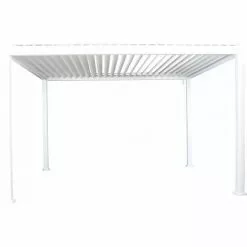 Pergola HHG-936, Garten Lamellen-Pavillon, 11cm-Alu-Gestell 4x3m ~ Weiß -Günstiges Partyzelte, Pergolas & Pavillons Geschäft 59801418 3