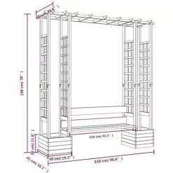 Garten-Pergola Mit Bank Pflanzkübeln Kiefernholz Imprägniert VidaXL -Günstiges Partyzelte, Pergolas & Pavillons Geschäft 60208436 3