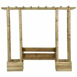 Garten-Pergola Mit Bank Pflanzkübeln Kiefernholz Imprägniert VidaXL -Günstiges Partyzelte, Pergolas & Pavillons Geschäft 60208436 4