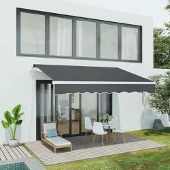 Dripex Markise 200 X 150 Cm Manuelle Gelenkarmmarkise Wasserdicht Und Sonnenschutz, Terrassenmarkise Größen Wählbar