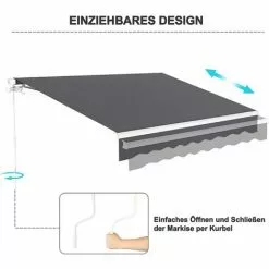 Dripex Markise 200 X 150 Cm Manuelle Gelenkarmmarkise Wasserdicht Und Sonnenschutz, Terrassenmarkise Größen Wählbar -Günstiges Partyzelte, Pergolas & Pavillons Geschäft 60262533 4