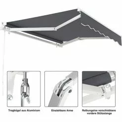 Dripex Markise 200 X 150 Cm Manuelle Gelenkarmmarkise Wasserdicht Und Sonnenschutz, Terrassenmarkise Größen Wählbar -Günstiges Partyzelte, Pergolas & Pavillons Geschäft 60262533 5