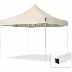 PROFIZELT24 Faltpavillon Pavillon ECONOMY 3 X 3 M - Ohne Seitenteile In Creme Partyzelt Gartenzelt Wasserdicht