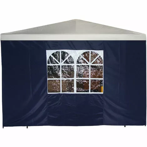 DEGAMO Seitenplane Für Pavillon, 3x1,9 Meter, Polyester Blau Mit Fenster 1 DEGAMO Seitenplane Für Pavillon, 3x1,9 Meter, Polyester Blau Mit Fenster