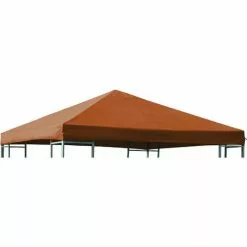 DEGAMO Ersatzdach Für Metall- Und Alupavillon 3x3 Meter Terracottafarben, Wasserdicht PVC-beschichtet