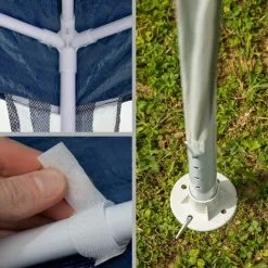 TECTAKE Garten Pavillon 3x3m - Partyzelt, Anbaupavillon, Festzelt -Günstiges Partyzelte, Pergolas & Pavillons Geschäft 7500443 4