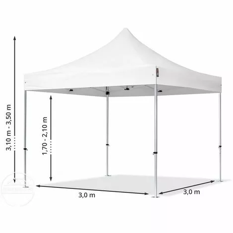 PROFIZELT24 Faltzelt PROFESSIONAL 3x3 M Ohne Seitenteile Faltpavillon ALU Pavillon Partyzelt In Weiß 4 PROFIZELT24 Faltzelt PROFESSIONAL 3x3 M Ohne Seitenteile Faltpavillon ALU Pavillon Partyzelt In Weiß – Bild 4