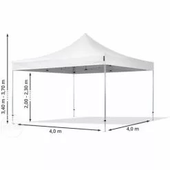 PROFIZELT24 4x4 M Faltpavillon TOOLPORT PROFESSIONAL Alu 40mm, Seitenteile Ohne Fenster, Schwarz -Günstiges Partyzelte, Pergolas & Pavillons Geschäft 7860014 4