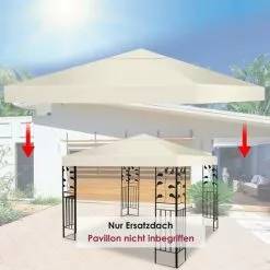 COSTWAY Pavilliondach Ersatzdach Pavillonplane Dachabzug Beige -Günstiges Partyzelte, Pergolas & Pavillons Geschäft 9236975 3