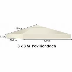 COSTWAY Pavilliondach Ersatzdach Pavillonplane Dachabzug Beige -Günstiges Partyzelte, Pergolas & Pavillons Geschäft 9236975 4
